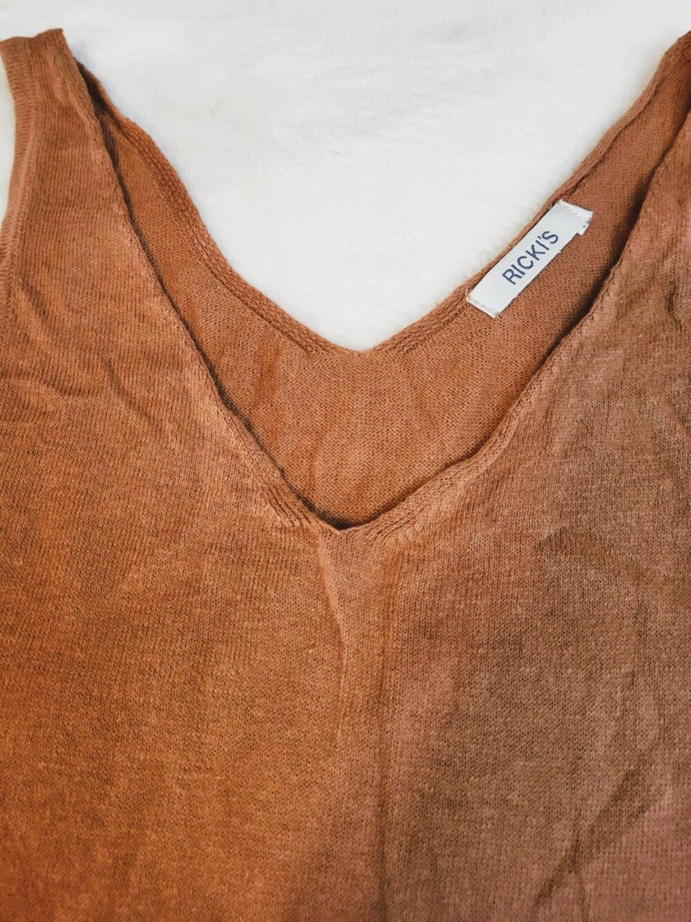 Ricki's Sleeveless Knit top. Dusty Rose or Muted Terracotta shade color - Picture 8 of 8